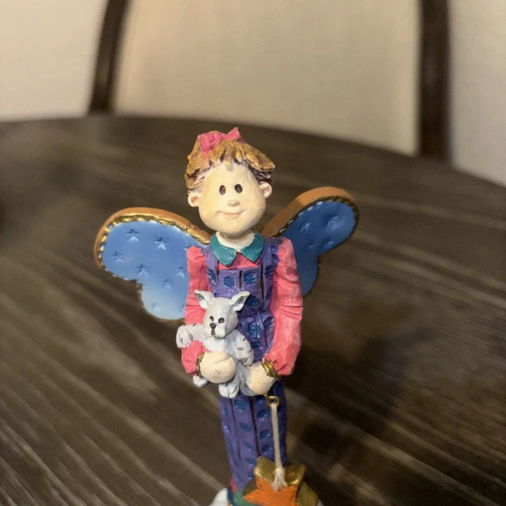 Russ Berrie Heavensent Figurine Girl Holding Cat And Star, 5